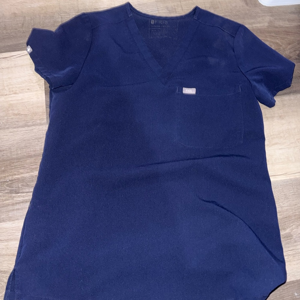 Figs Indigo V-Neck Scrub Top